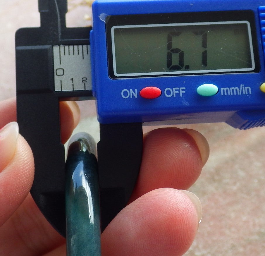 Certified Hand Carved Green Natural Myanmar Burma A JADE Circle Jadeite Bangle Bracelet 52mm