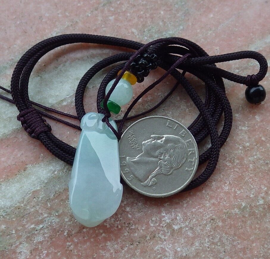 Certified Hand Carved Natural Myanmar Burma A Jade Jadeite Rose Orchid Flower Pendant Necklace