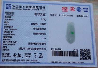 Certified Hand Carved Natural Myanmar Burma A Jade Jadeite Rose Orchid Flower Pendant Necklace