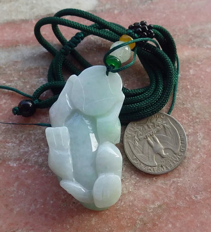 Certified Hand Carved Natural Green Burma A Jade jadeite Dragon Pi Xiu Ruyi Pendant Necklace