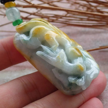 Certified Hand Carved Natural Myanmar Burma Grade A Jade Jadeite Fox Lucky Amulet Pendant Necklace