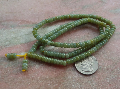 Certified Yellow Green Natural A Jade Jadeite Bead Beads Necklace 24 inches