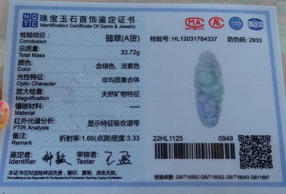 Certified Hand Carved Natural Myanmar Burma A Jade jadeite Buddha God Flower Lucky Amulet Pendant Necklace