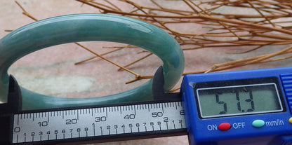 Certified Hand Carved Green Natural Myanmar Burma Grade A JADE Jadeite Round Circle Bangle Bracelet 57mm