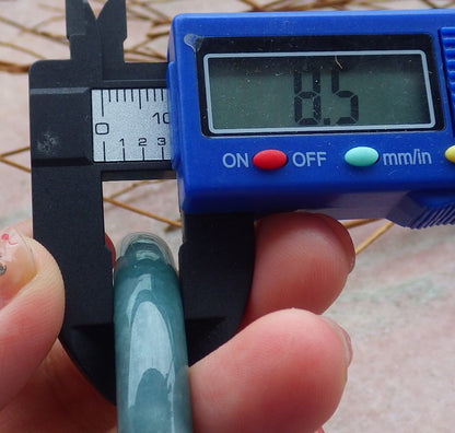 Certified Hand Carved Green Natural Myanmar Burma Grade A JADE Jadeite Round Circle Bangle Bracelet 57mm