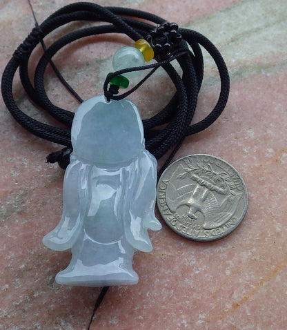 Certified Hand Carved Natural Myanmar Burma A Jade jadeite Happy Buddha God Lucky Amulet Pendant Necklace