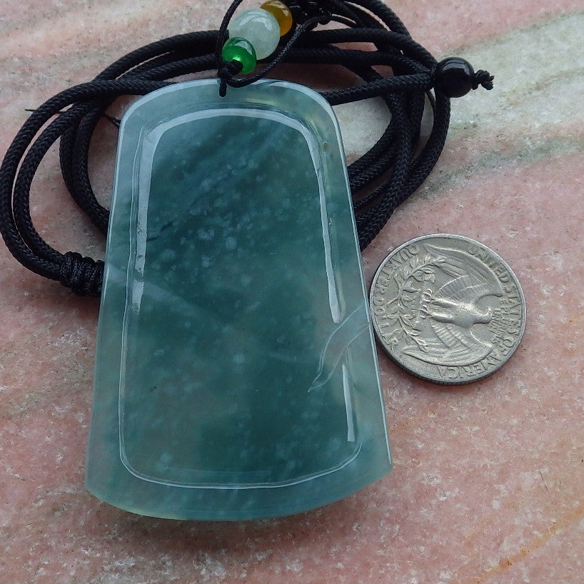 Certified Natural Hand Carved Blue Water Green A Jade jadeite Guanyin Kwan Yin God Elephant Pendant Necklace