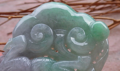 Certified Hand Carved Green Natural Burma A JADE Jadeite 10 PCS