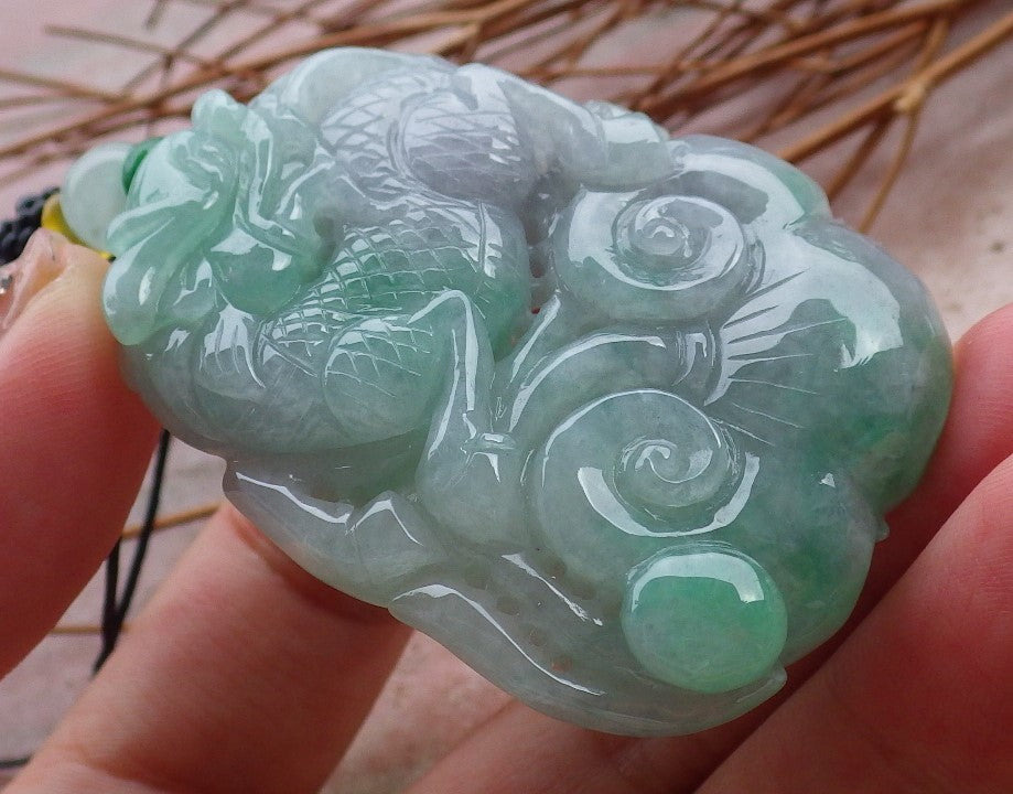 Certified Hand Carved Green Natural Burma A JADE Jadeite 10 PCS