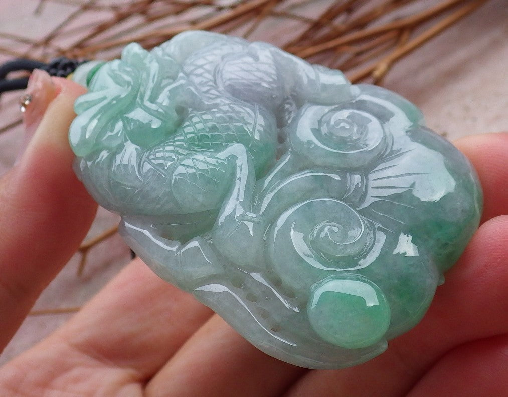 Certified Hand Carved Green Natural Burma A JADE Jadeite 10 PCS