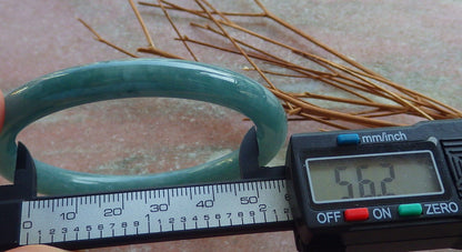 Certified Hand Carved Green 100% Natural Myanmar Burma A JADE Circle Jadeite Bracelet Bangle 56mm