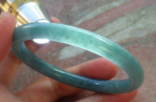 Certified Hand Carved Green 100% Natural Myanmar Burma A JADE Circle Jadeite Bracelet Bangle 56mm