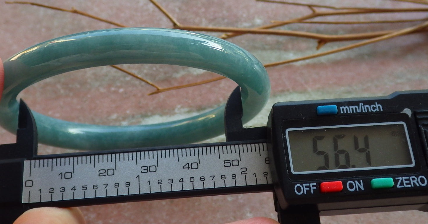 Certified Hand Carved Green 100% Natural Myanmar Burma A JADE Circle Jadeite Bracelet Bangle 56mm