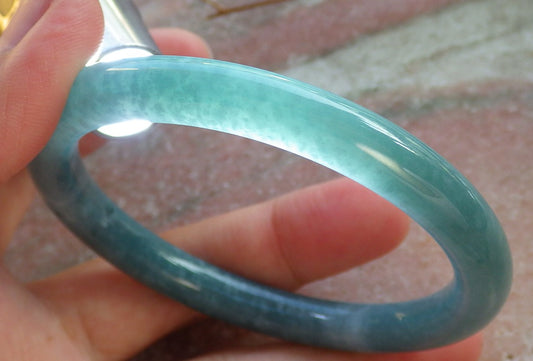 Certified Hand Carved Green Natural Myanmar Burma A JADE Circle Jadeite Bracelet Bangle 56mm