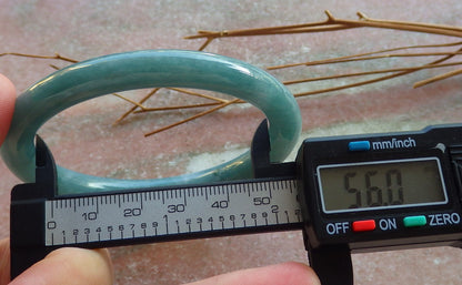 Certified Hand Carved Green Natural Myanmar Burma A JADE Circle Jadeite Bracelet Bangle 56mm