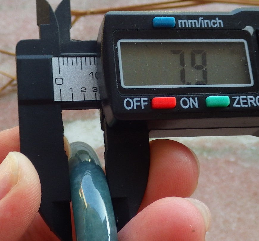 Certified Hand Carved Green Natural Myanmar Burma A JADE Circle Jadeite Bracelet Bangle 56mm