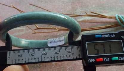 Certified Hand Carved Green Natural Myanmar Burma A JADE Circle Jadeite Bracelet Bangle 57mm