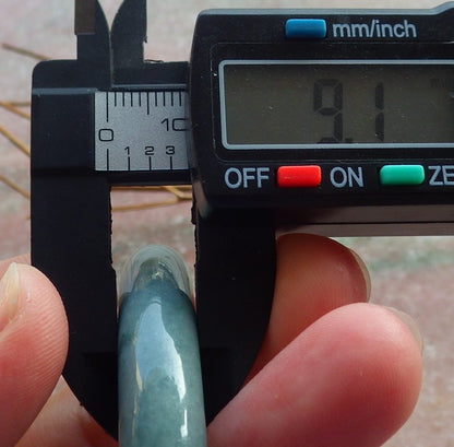 Certified Hand Carved Green Natural Myanmar Burma A JADE Circle Jadeite Bracelet Bangle 57mm