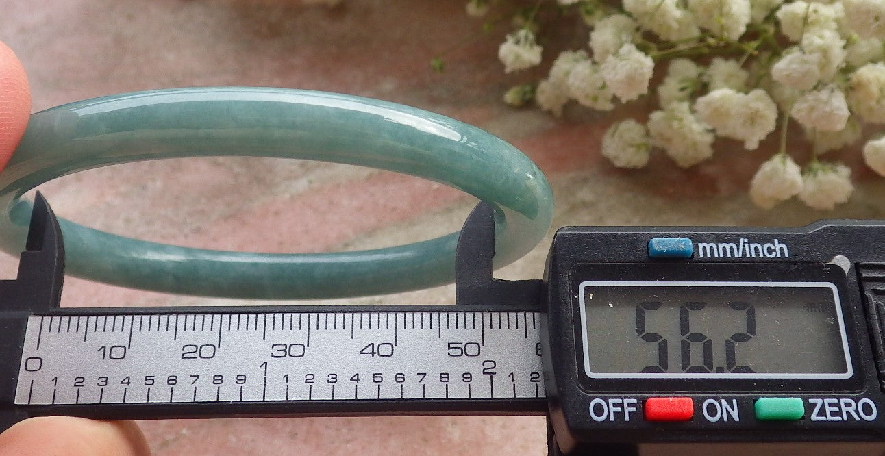 Certified Hand Carved Green Natural Myanmar Burma A JADE Circle Jadeite Bracelet Bangle 56mm