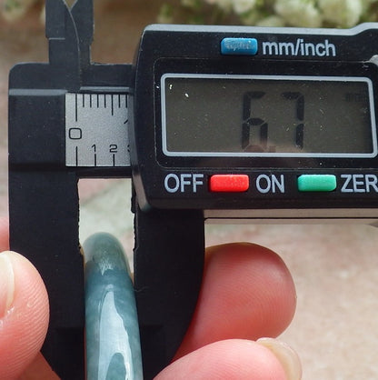 Certified Hand Carved Green Natural Myanmar Burma A JADE Circle Jadeite Bracelet Bangle 56mm