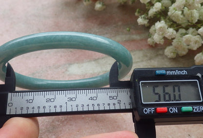 Certified Hand Carved Green Natural Myanmar Burma A JADE Circle Jadeite Bracelet Bangle 56mm