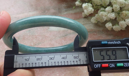 Certified Hand Carved Green 100% Natural Myanmar Burma A JADE Circle Jadeite Bracelet Bangle 56mm