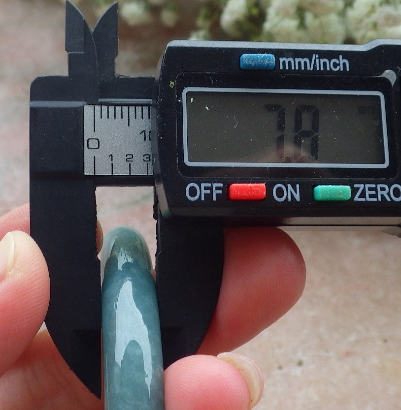 Certified Hand Carved Green 100% Natural Myanmar Burma A JADE Circle Jadeite Bracelet Bangle 56mm