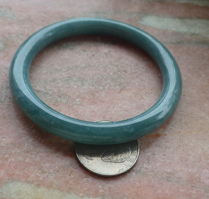 Certified Hand Carved Green 100% Natural Myanmar Burma A JADE Circle Jadeite Bracelet Bangle 56mm