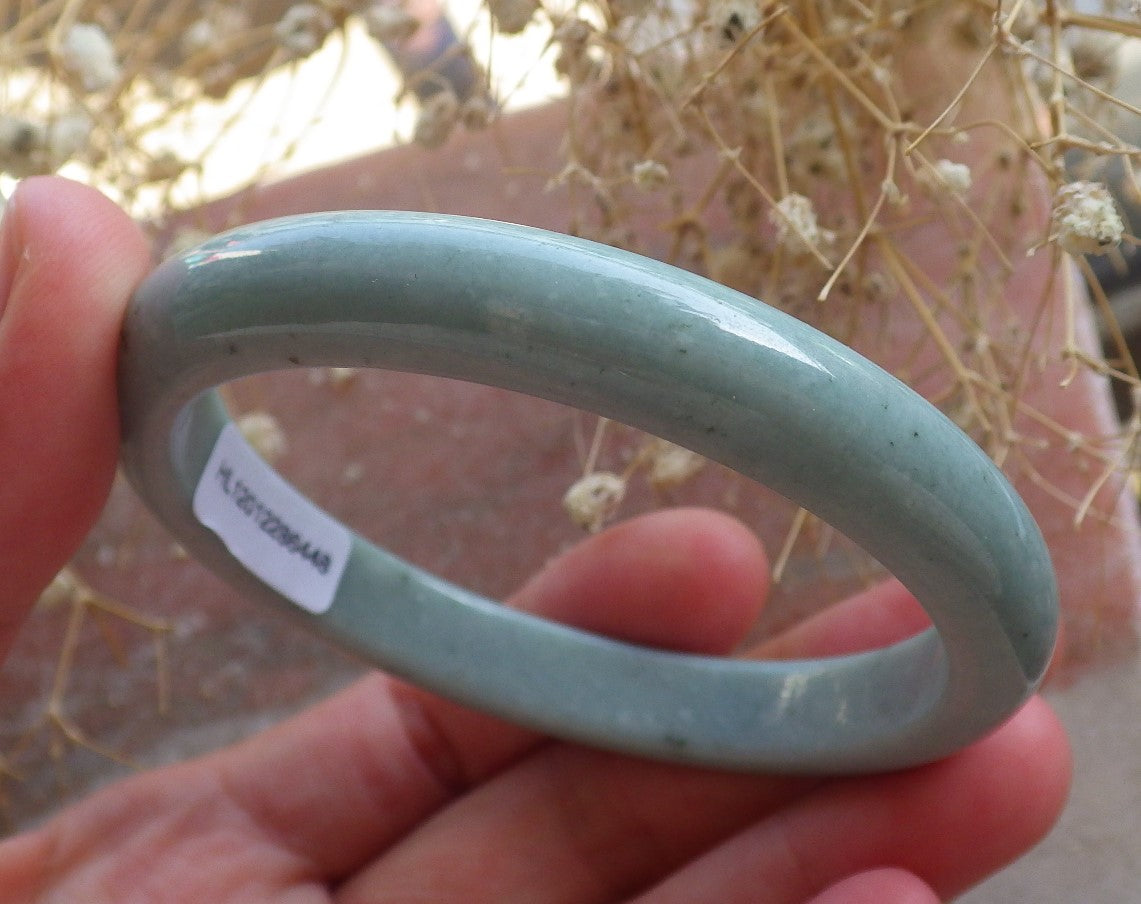 Certified Hand Carved Green Natural Myanmar Burma Grade A JADE Jadeite Circle Bangle Bracelet 57mm