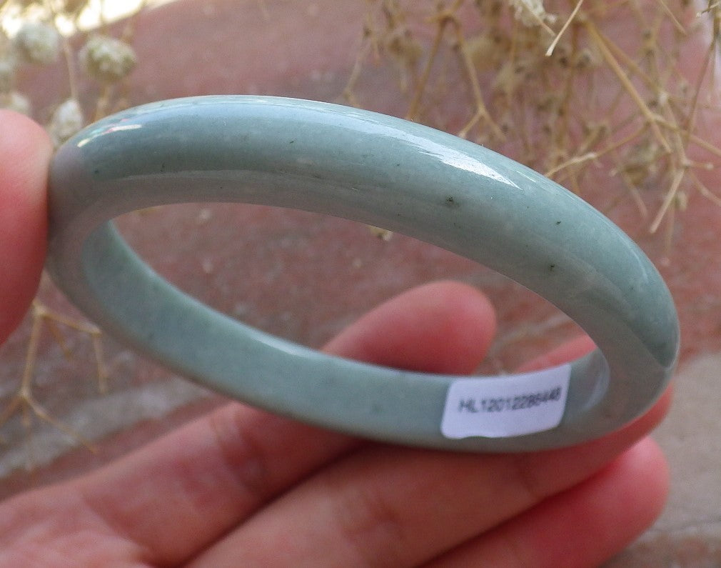 Certified Hand Carved Green Natural Myanmar Burma Grade A JADE Jadeite Circle Bangle Bracelet 57mm