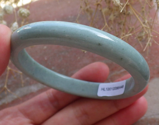 Certified Hand Carved Green Natural Myanmar Burma Grade A JADE Jadeite Circle Bangle Bracelet 57mm