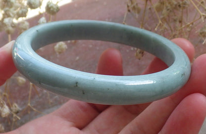 Certified Hand Carved Green Natural Myanmar Burma Grade A JADE Jadeite Circle Bangle Bracelet 57mm