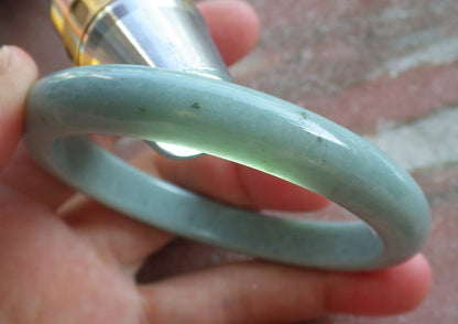 Certified Hand Carved Green Natural Myanmar Burma Grade A JADE Jadeite Circle Bangle Bracelet 57mm