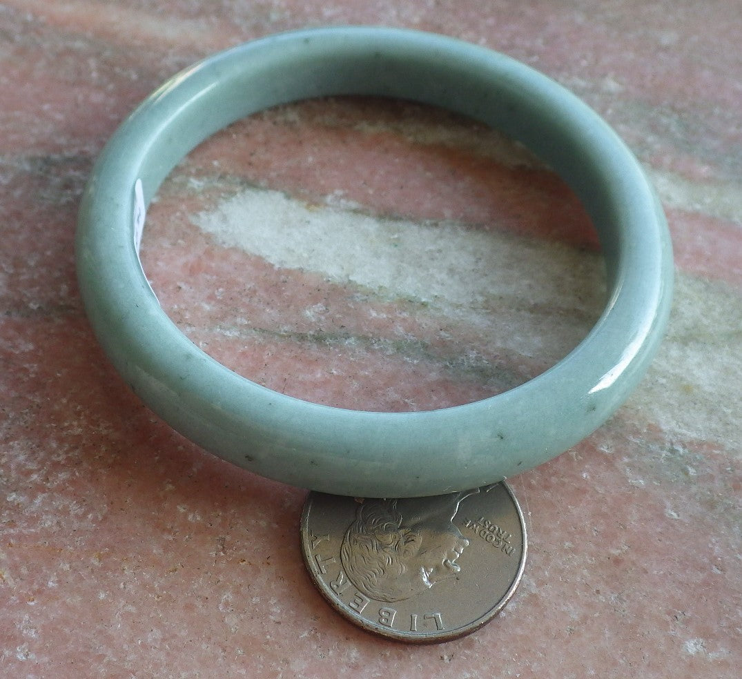 Certified Hand Carved Green Natural Myanmar Burma Grade A JADE Jadeite Circle Bangle Bracelet 57mm