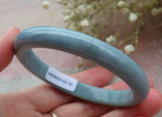 Certified Hand Carved Green Natural Myanmar Burma Grade A JADE Jadeite Circle Bangle Bracelet 57mm