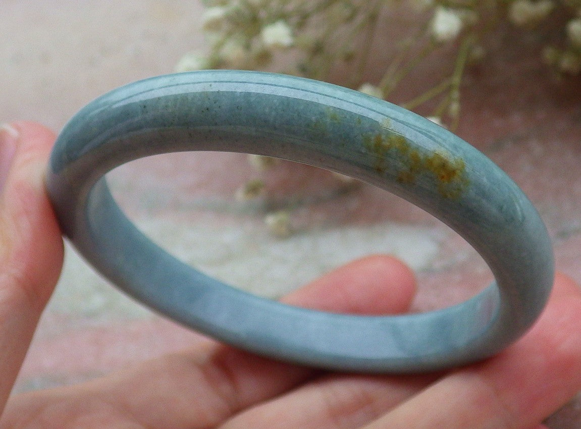 Certified Hand Carved Green Natural Myanmar Burma Grade A JADE Jadeite Circle Bangle Bracelet 57mm