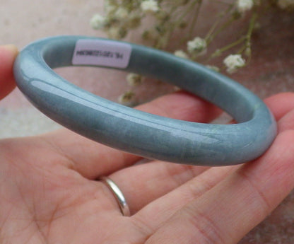 Certified Hand Carved Green Natural Myanmar Burma Grade A JADE Jadeite Circle Bangle Bracelet 57mm