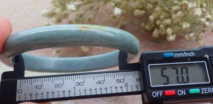 Certified Hand Carved Green Natural Myanmar Burma Grade A JADE Jadeite Circle Bangle Bracelet 57mm