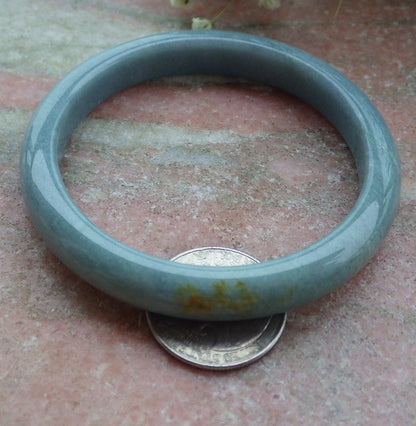 Certified Hand Carved Green Natural Myanmar Burma Grade A JADE Jadeite Circle Bangle Bracelet 57mm