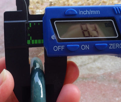 Certified Hand Carved Green Natural Myanmar Burma A JADE Circle Jadeite Bangle Bracelet 54mm