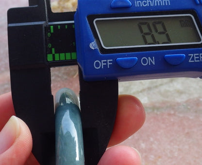 Certified Hand Carved Green Natural Myanmar Burma Grade A JADE Jadeite Circle Bangle Bracelet 57mm