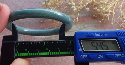 Certified Hand Carved Green Natural Myanmar Burma A JADE Circle Jadeite Bracelet Bangle 55mm