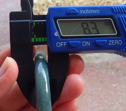 Certified Hand Carved Green Natural Myanmar Burma A JADE Circle Jadeite Bracelet Bangle 55mm