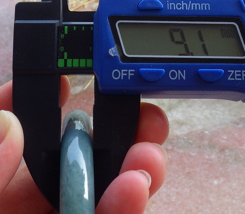 Certified Hand Carved Green Natural Myanmar Burma Grade A JADE Jadeite Circle Bangle Bracelet 57mm