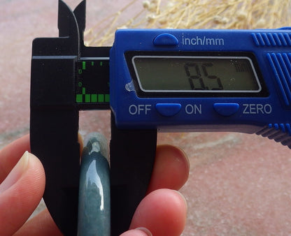 Certified Hand Carved Green Natural Myanmar Burma Grade A JADE Jadeite Circle Bangle Bracelet 57mm