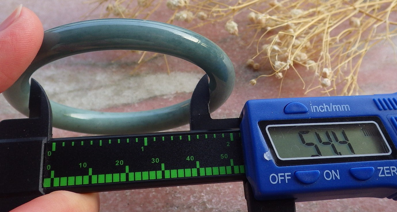 Certified Hand Carved Green Natural Myanmar Burma A JADE Circle Jadeite Bracelet Bangle 54mm