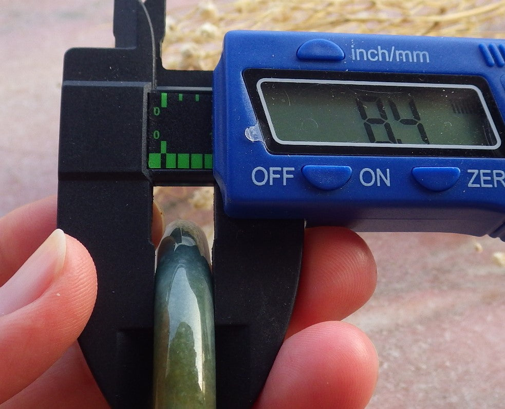 Certified Hand Carved Green Natural Myanmar Burma A JADE Circle Jadeite Bracelet Bangle 54mm