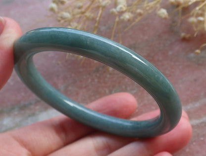 Certified Hand Carved Green 100% Natural Myanmar Burma A JADE Circle Jadeite Bracelet Bangle 54mm