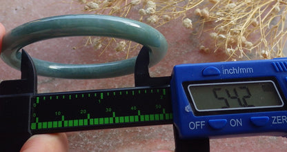 Certified Hand Carved Green 100% Natural Myanmar Burma A JADE Circle Jadeite Bracelet Bangle 54mm