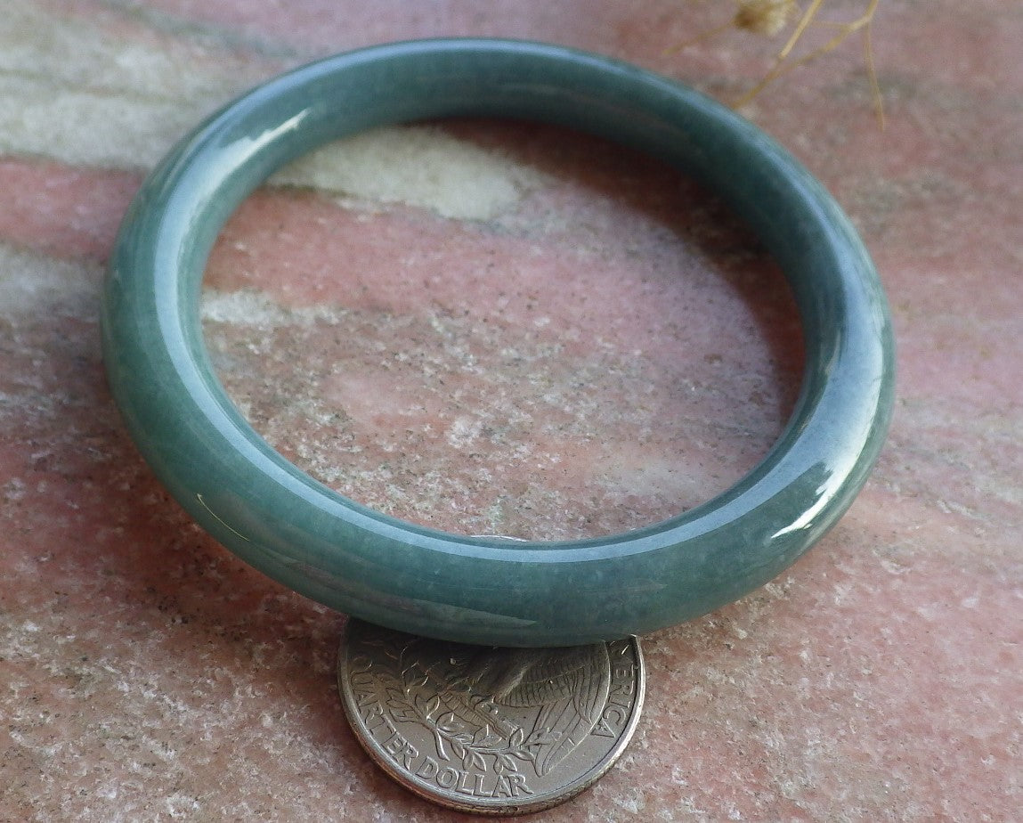 Certified Hand Carved Green 100% Natural Myanmar Burma A JADE Circle Jadeite Bracelet Bangle 54mm